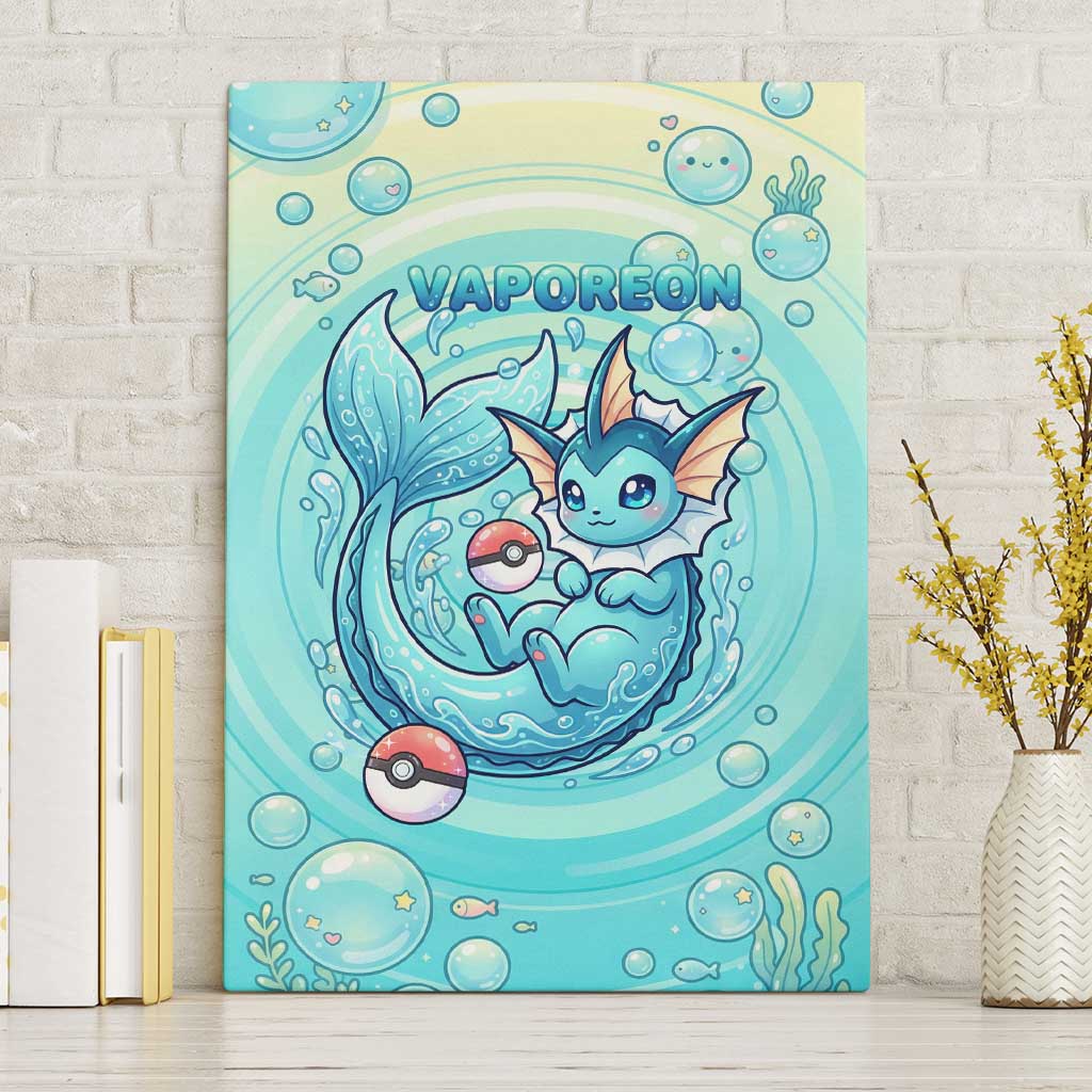 Vaporeon Canvas Wall Art Dreamy Ocean Bubble Fantasy Art