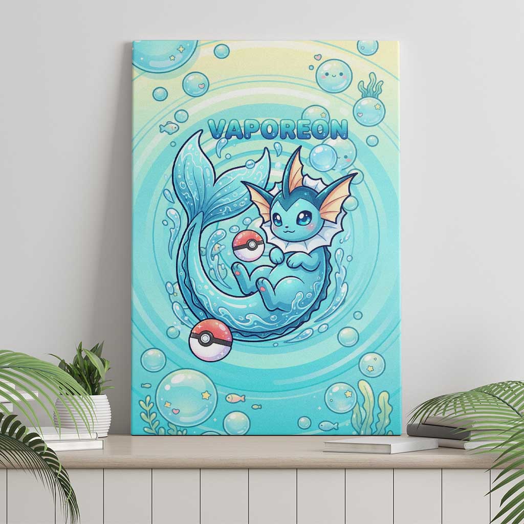 Vaporeon Canvas Wall Art Dreamy Ocean Bubble Fantasy Art