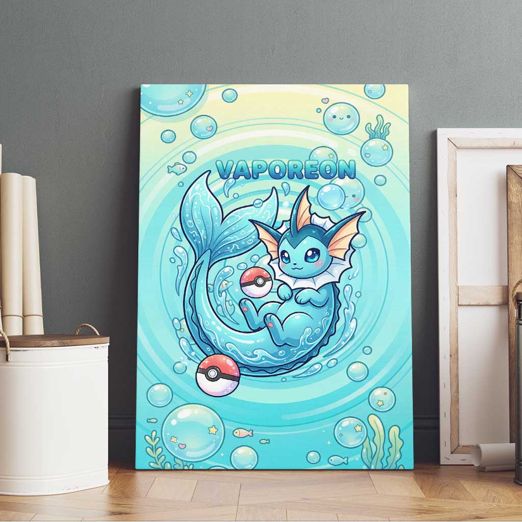 Vaporeon Canvas Wall Art Dreamy Ocean Bubble Fantasy Art