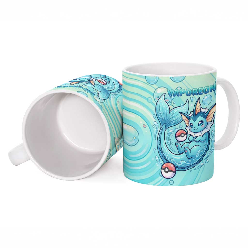 Vaporeon Ceramic Mug Dreamy Ocean Bubble Fantasy Art