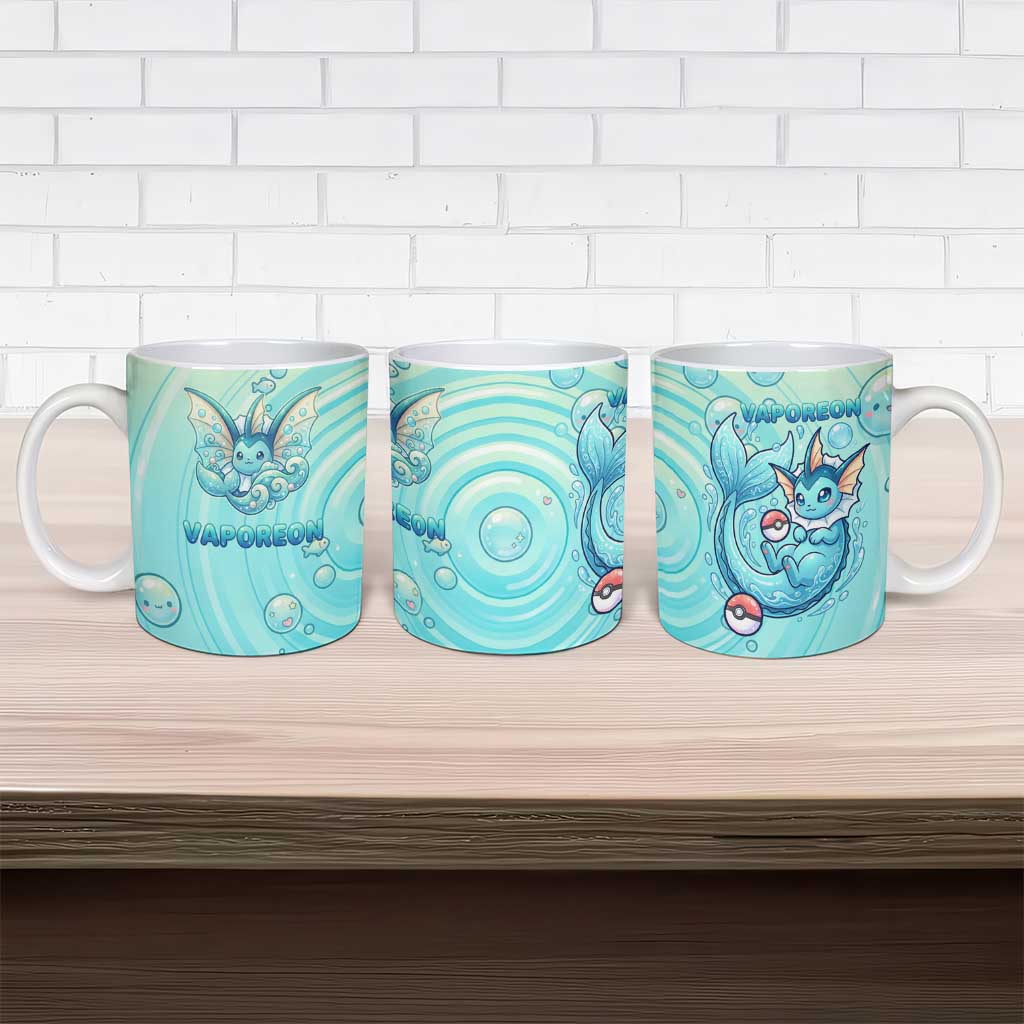 Vaporeon Ceramic Mug Dreamy Ocean Bubble Fantasy Art