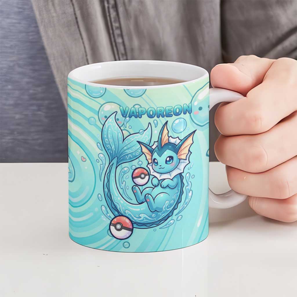 Vaporeon Ceramic Mug Dreamy Ocean Bubble Fantasy Art