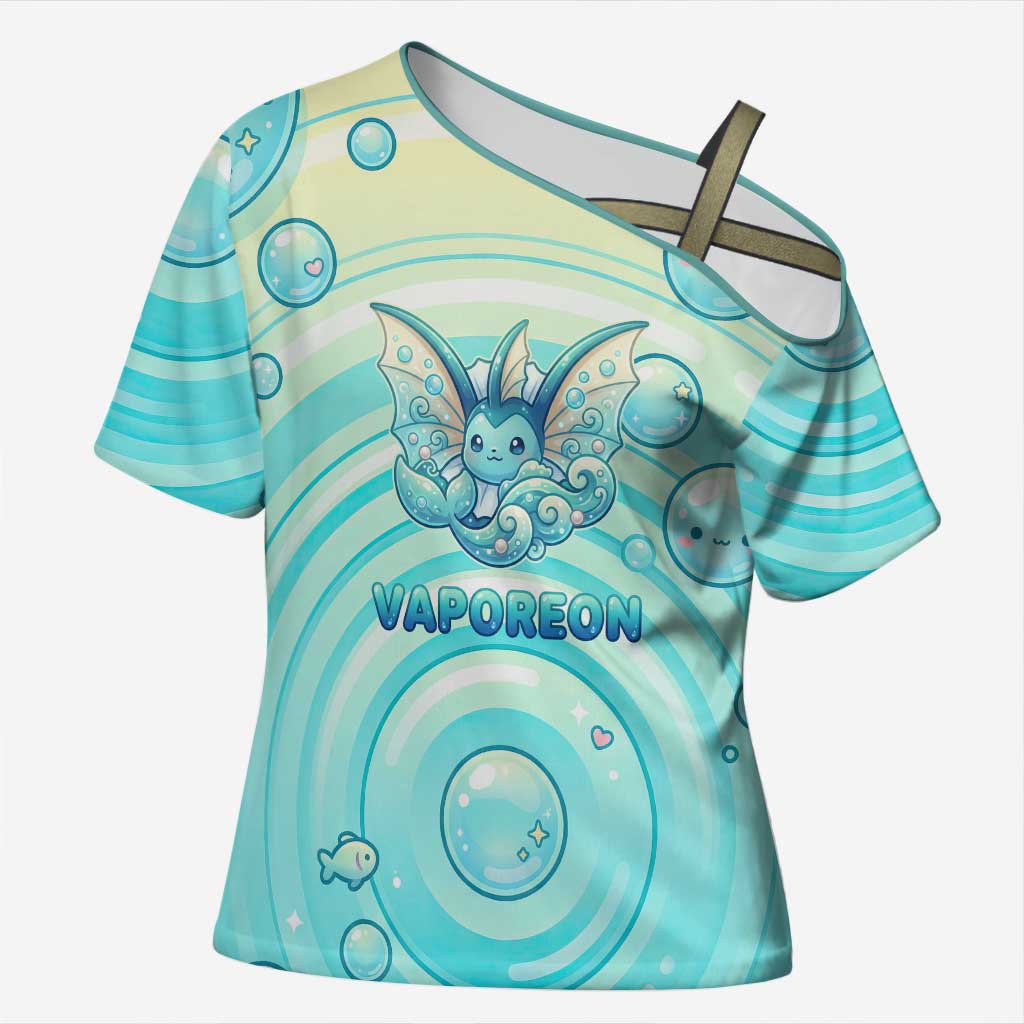 Vaporeon Cross Shoulder Shirt Dreamy Ocean Bubble Fantasy Art