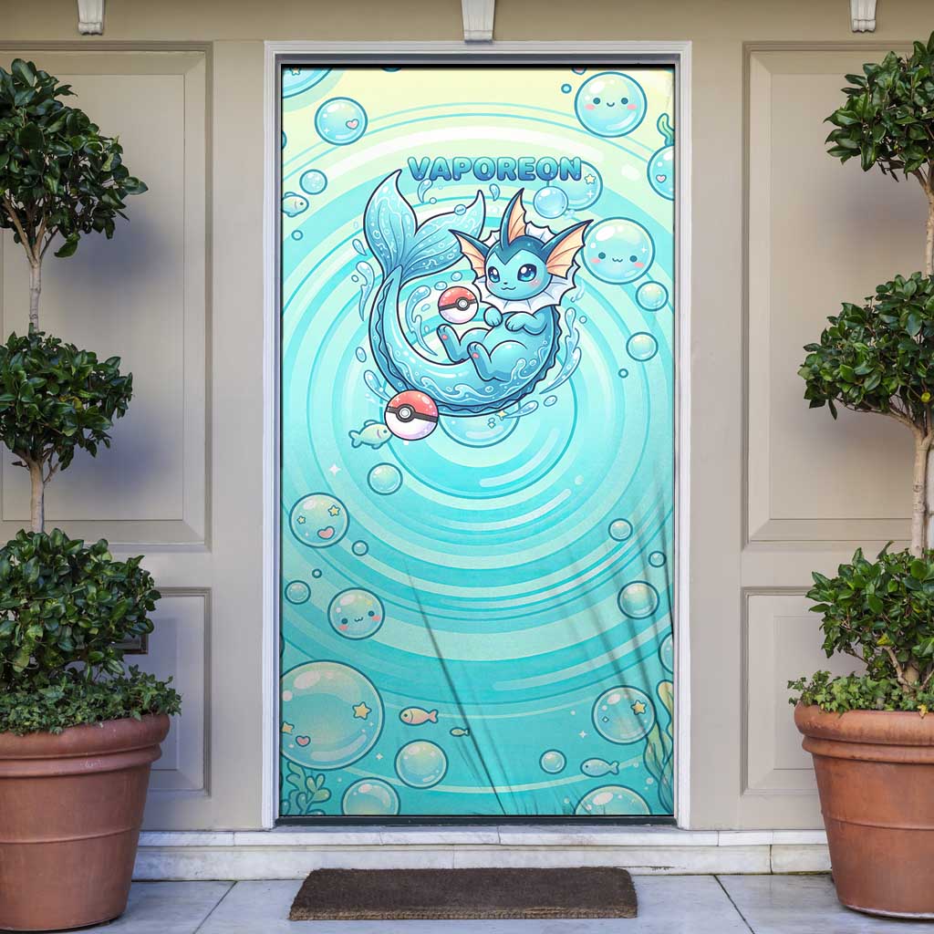 Vaporeon Door Cover Dreamy Ocean Bubble Fantasy Art