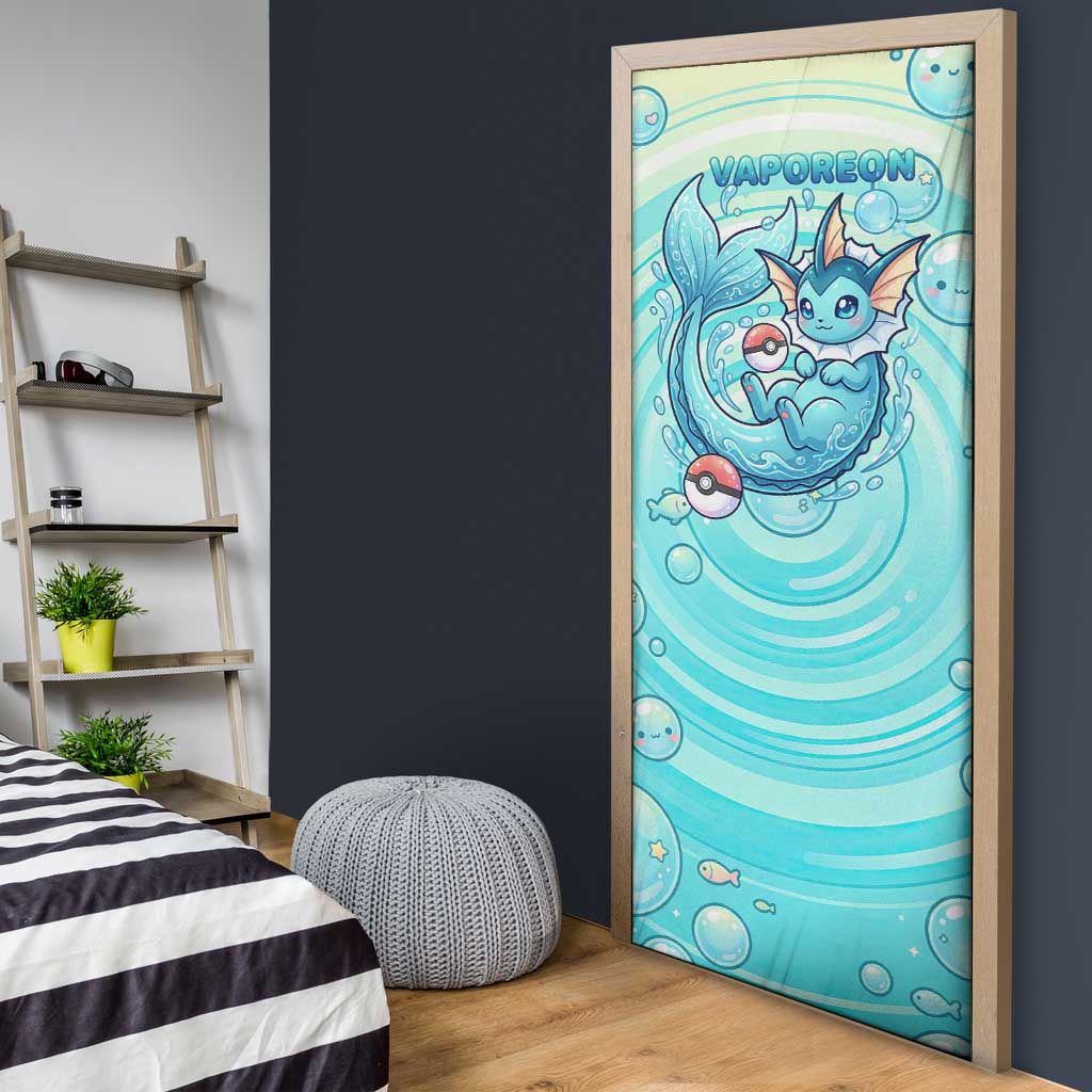 Vaporeon Door Cover Dreamy Ocean Bubble Fantasy Art