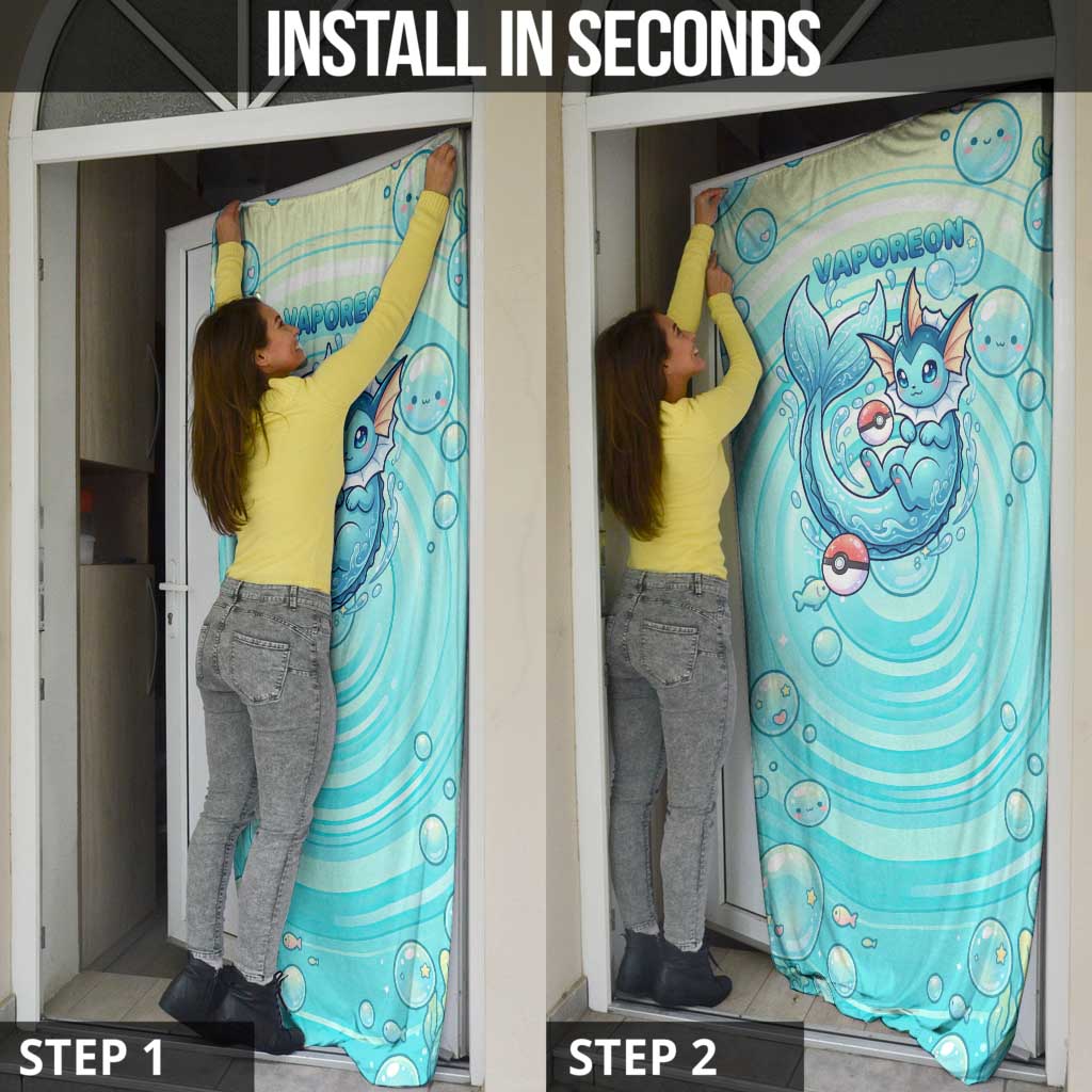 Vaporeon Door Cover Dreamy Ocean Bubble Fantasy Art