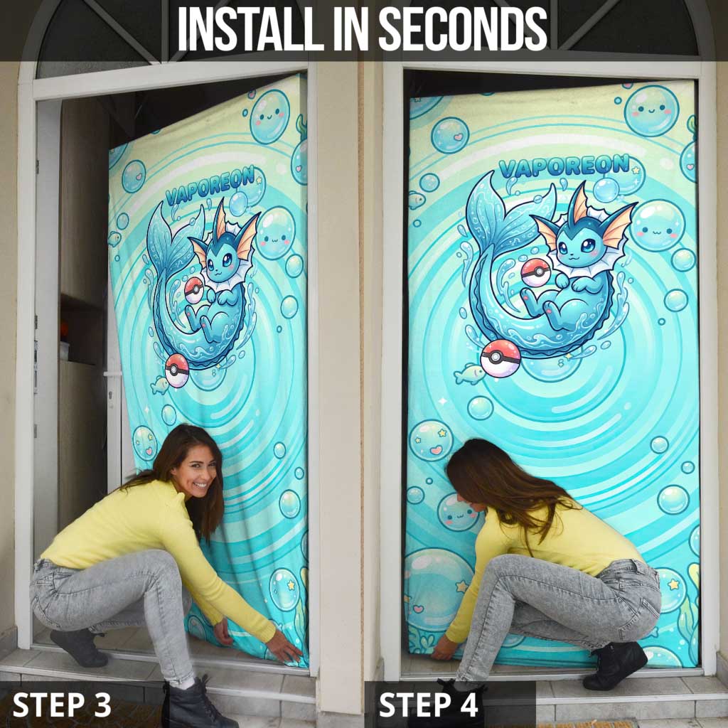 Vaporeon Door Cover Dreamy Ocean Bubble Fantasy Art