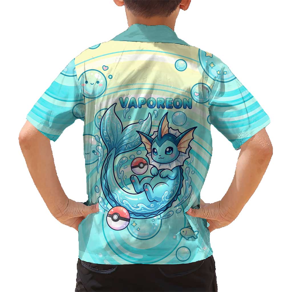 Vaporeon Family Matching Long Sleeve Bodycon Dress and Hawaiian Shirt Dreamy Ocean Bubble Fantasy Art