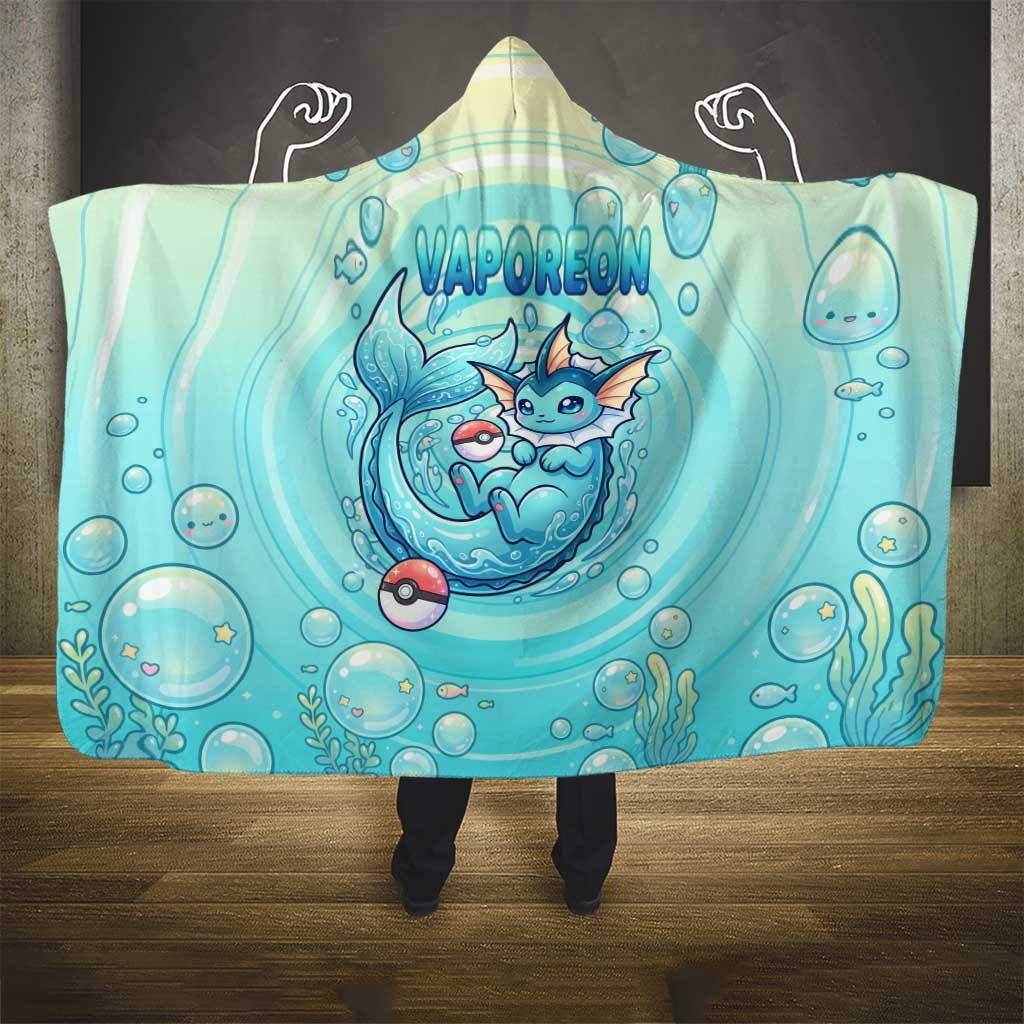 Vaporeon Hooded Blanket Dreamy Ocean Bubble Fantasy Art