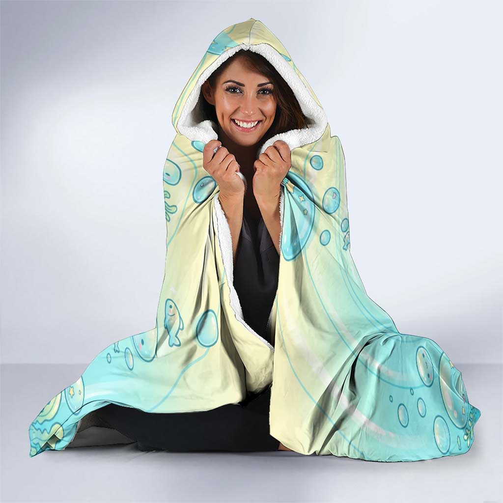 Vaporeon Hooded Blanket Dreamy Ocean Bubble Fantasy Art