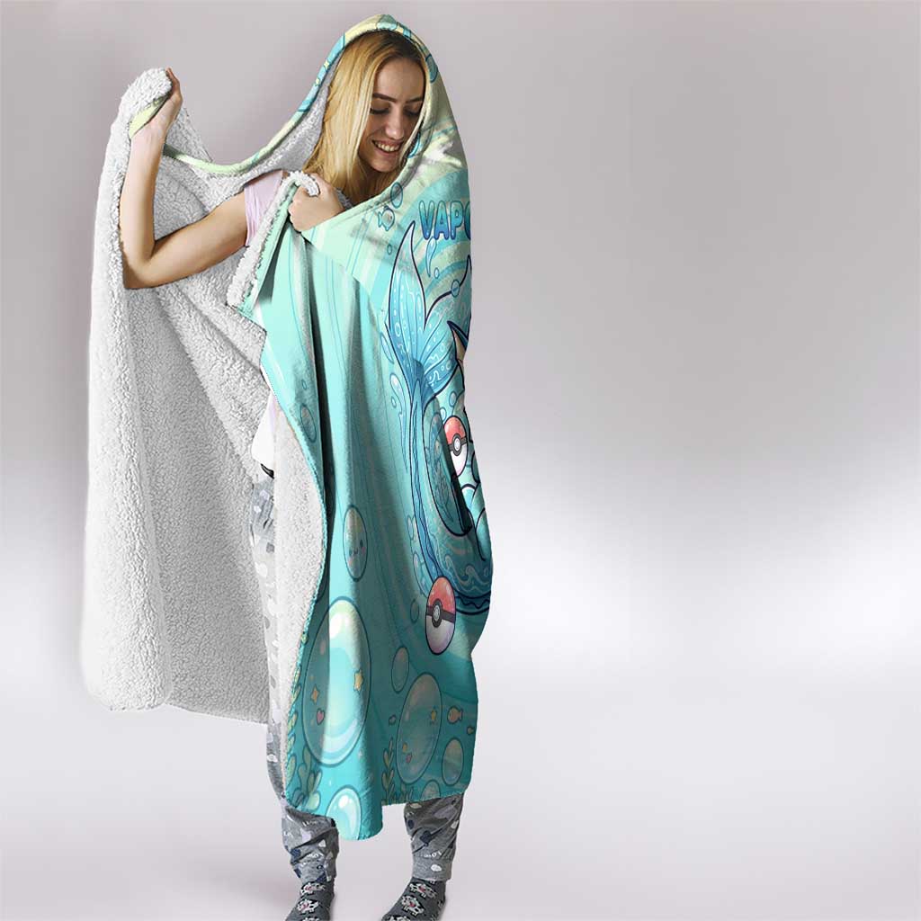 Vaporeon Hooded Blanket Dreamy Ocean Bubble Fantasy Art