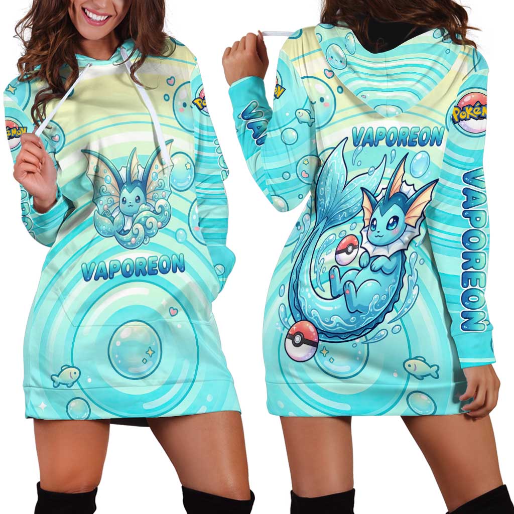Vaporeon Hoodie Dress Dreamy Ocean Bubble Fantasy Art
