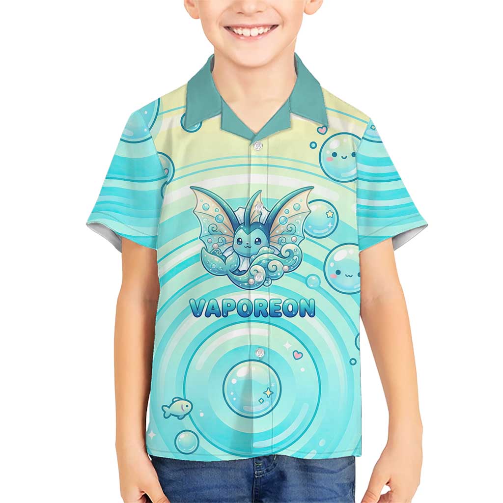 Vaporeon Kid Hawaiian Shirt Dreamy Ocean Bubble Fantasy Art