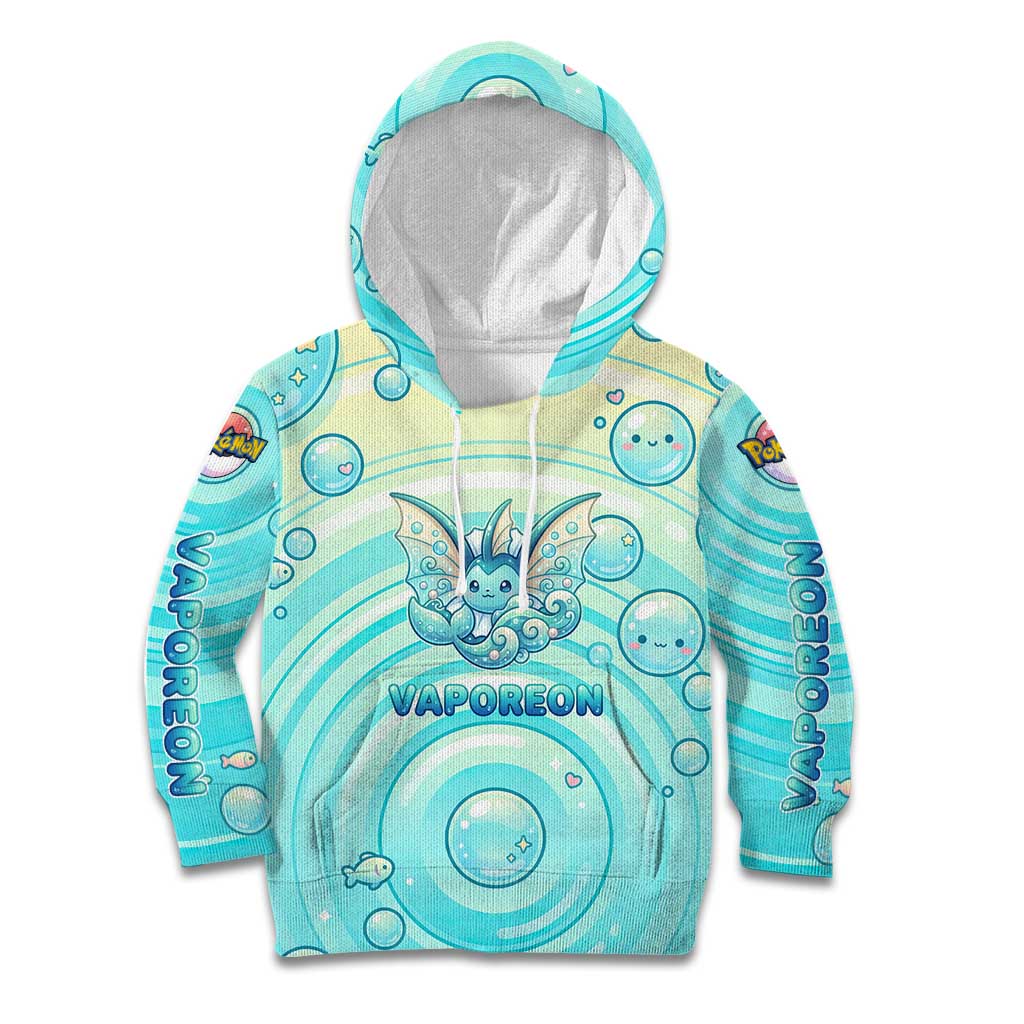 Vaporeon Kid Hoodie Dreamy Ocean Bubble Fantasy Art