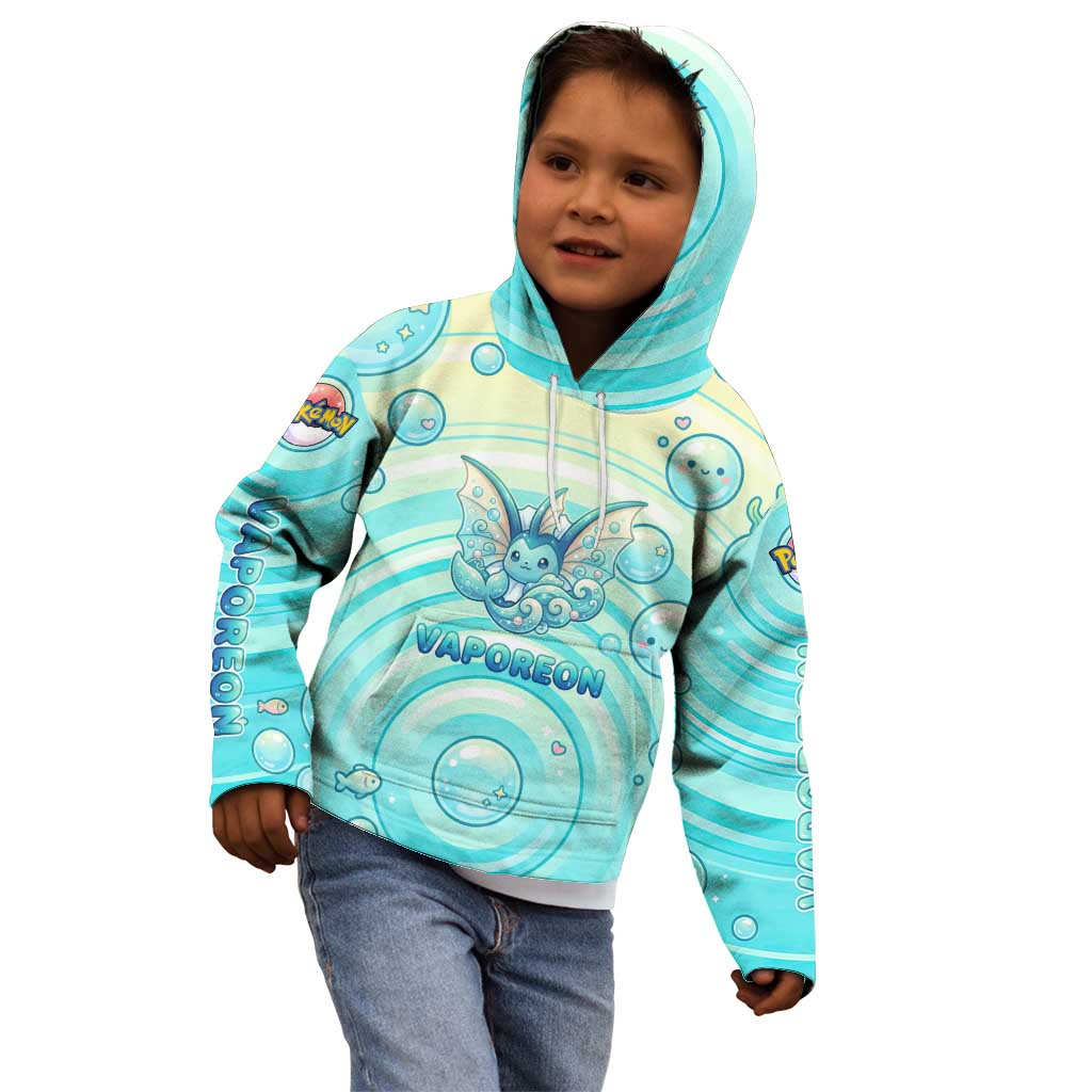 Vaporeon Kid Hoodie Dreamy Ocean Bubble Fantasy Art