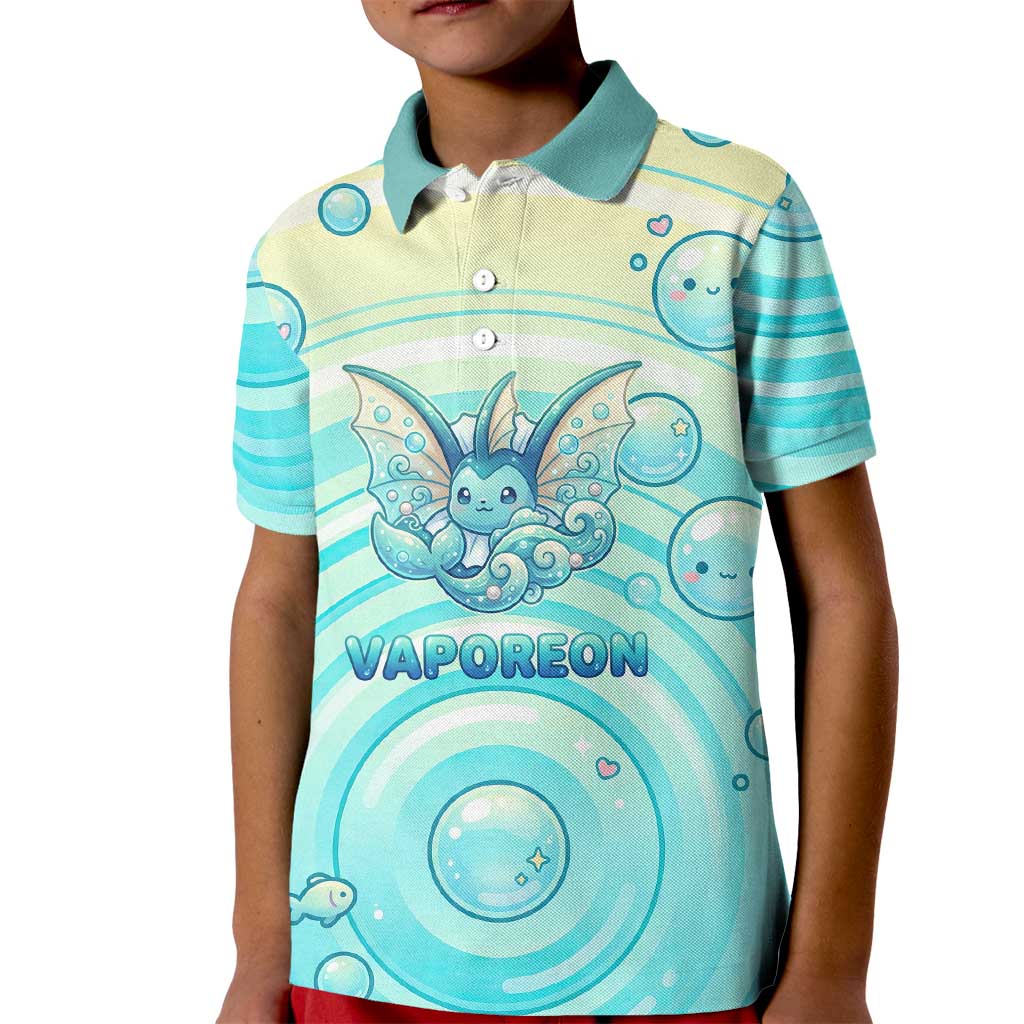 Vaporeon Kid Polo Shirt Dreamy Ocean Bubble Fantasy Art