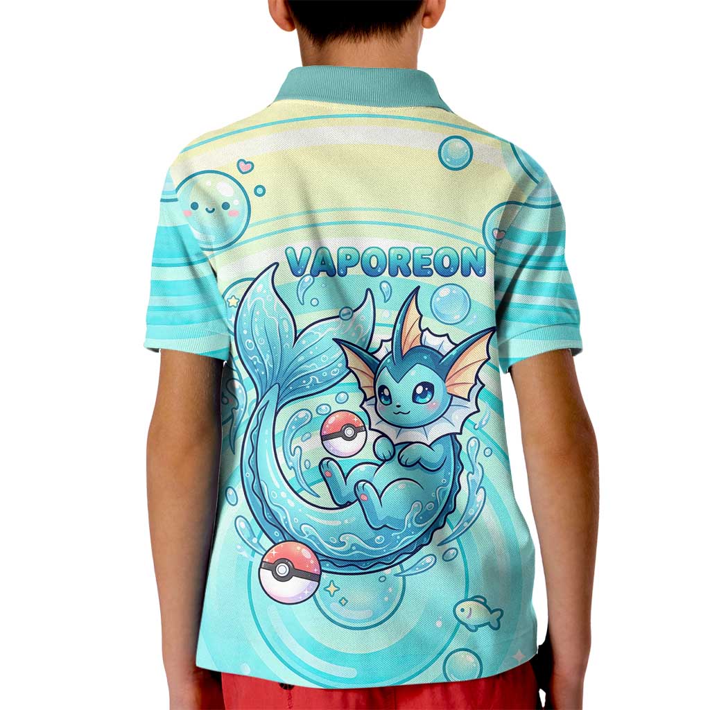 Vaporeon Kid Polo Shirt Dreamy Ocean Bubble Fantasy Art