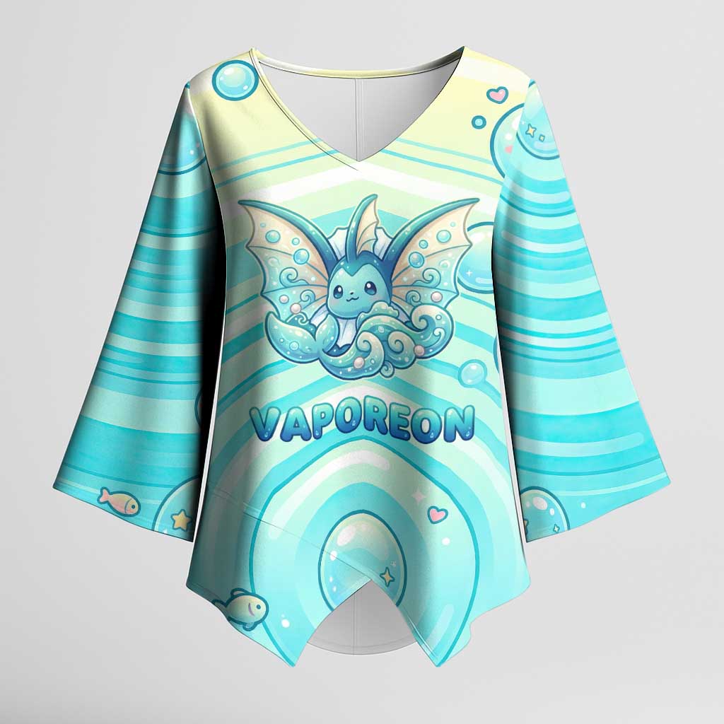 Vaporeon Kimono Sleeve Blouse Dreamy Ocean Bubble Fantasy Art