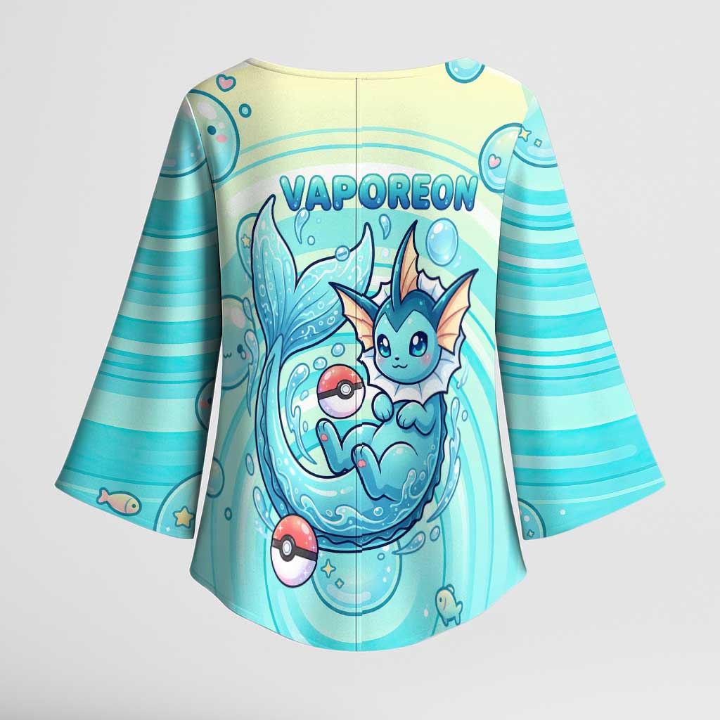 Vaporeon Kimono Sleeve Blouse Dreamy Ocean Bubble Fantasy Art