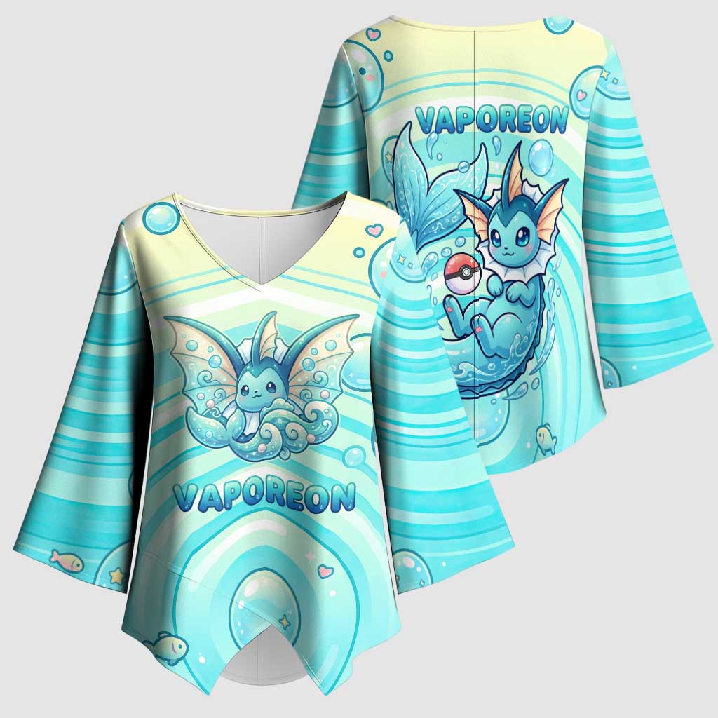 Vaporeon Kimono Sleeve Blouse Dreamy Ocean Bubble Fantasy Art