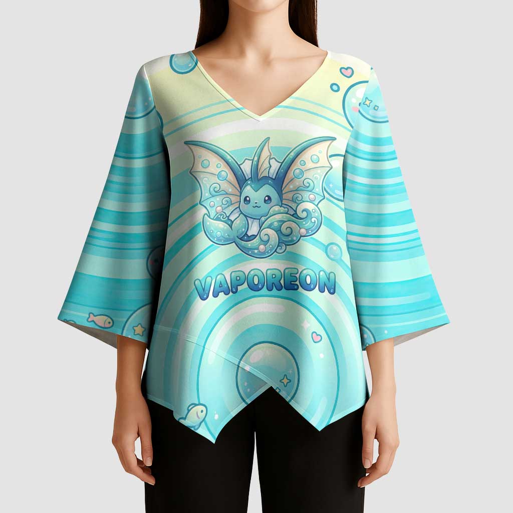 Vaporeon Kimono Sleeve Blouse Dreamy Ocean Bubble Fantasy Art