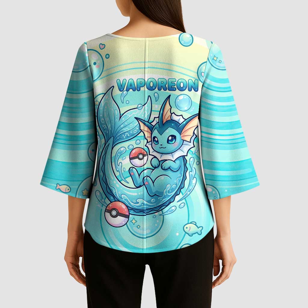 Vaporeon Kimono Sleeve Blouse Dreamy Ocean Bubble Fantasy Art