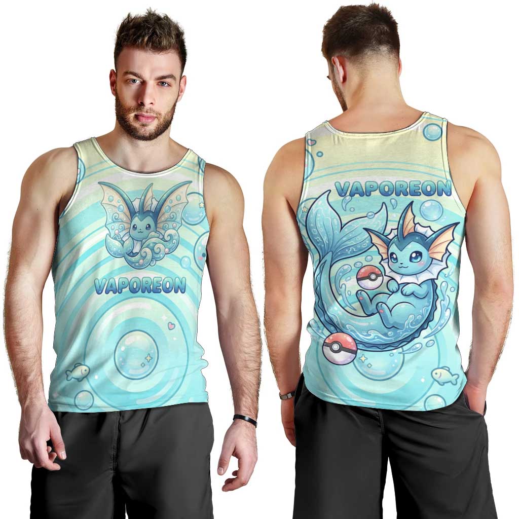 Vaporeon Men Tank Top Dreamy Ocean Bubble Fantasy Art