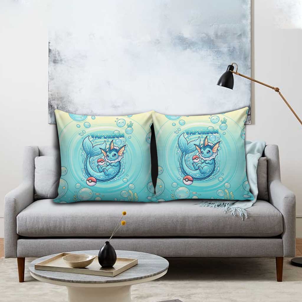Vaporeon Pillow Cover Dreamy Ocean Bubble Fantasy Art