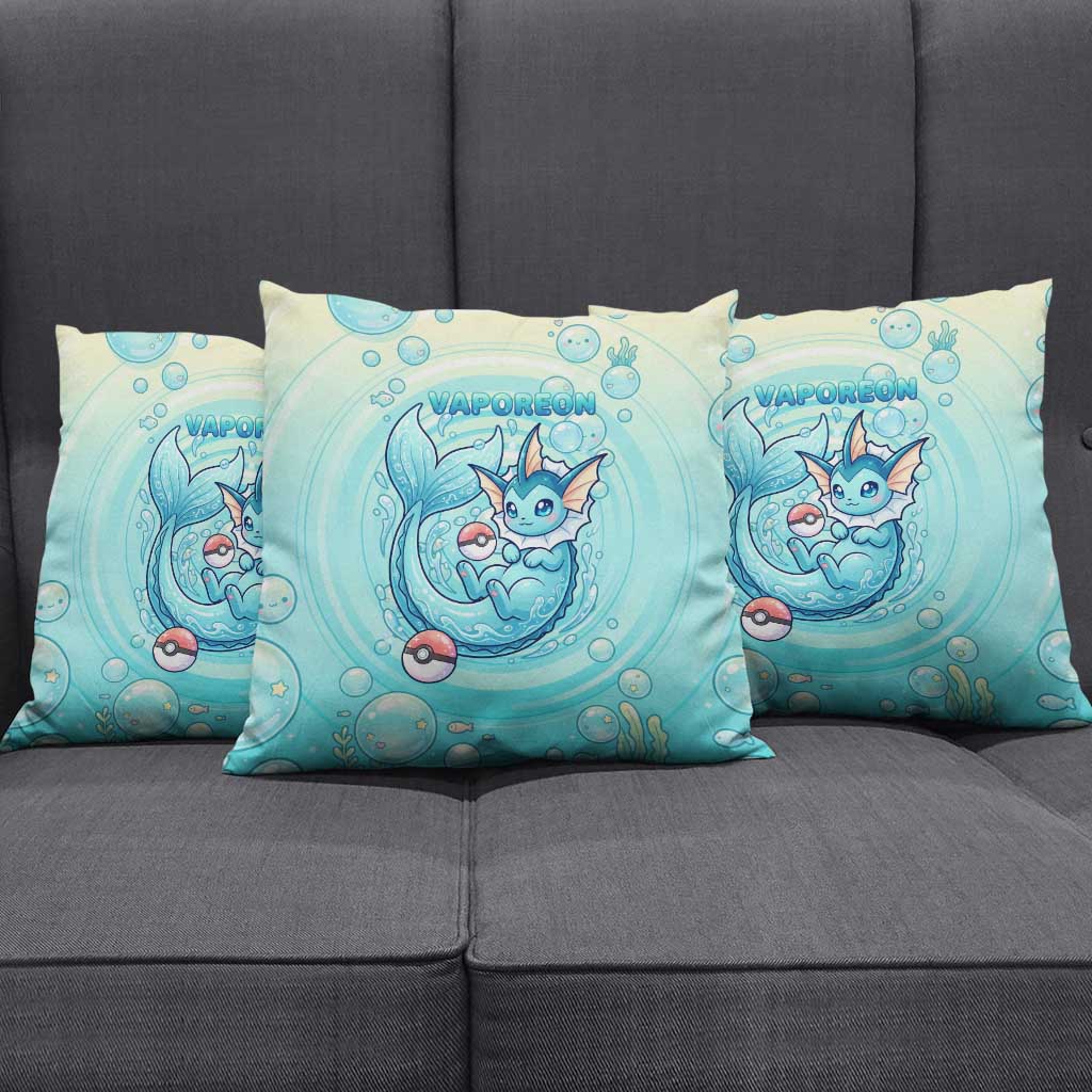 Vaporeon Pillow Cover Dreamy Ocean Bubble Fantasy Art