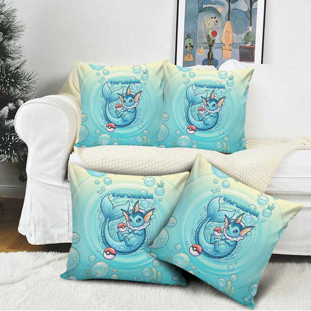 Vaporeon Pillow Cover Dreamy Ocean Bubble Fantasy Art