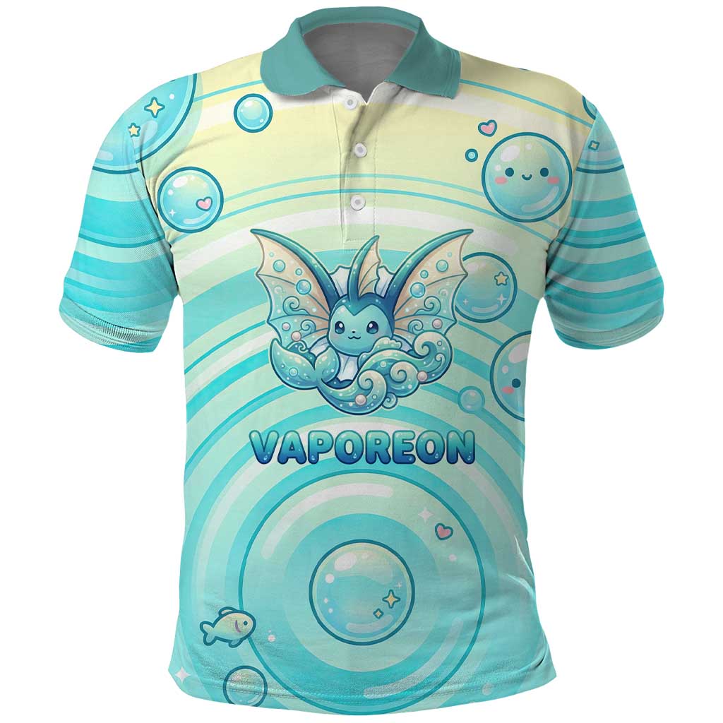 Vaporeon Polo Shirt Dreamy Ocean Bubble Fantasy Art
