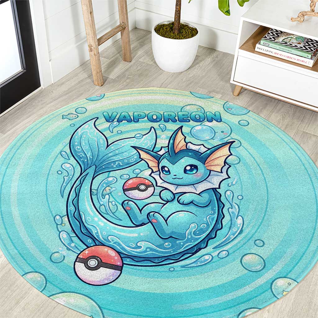 Vaporeon Round Carpet Dreamy Ocean Bubble Fantasy Art