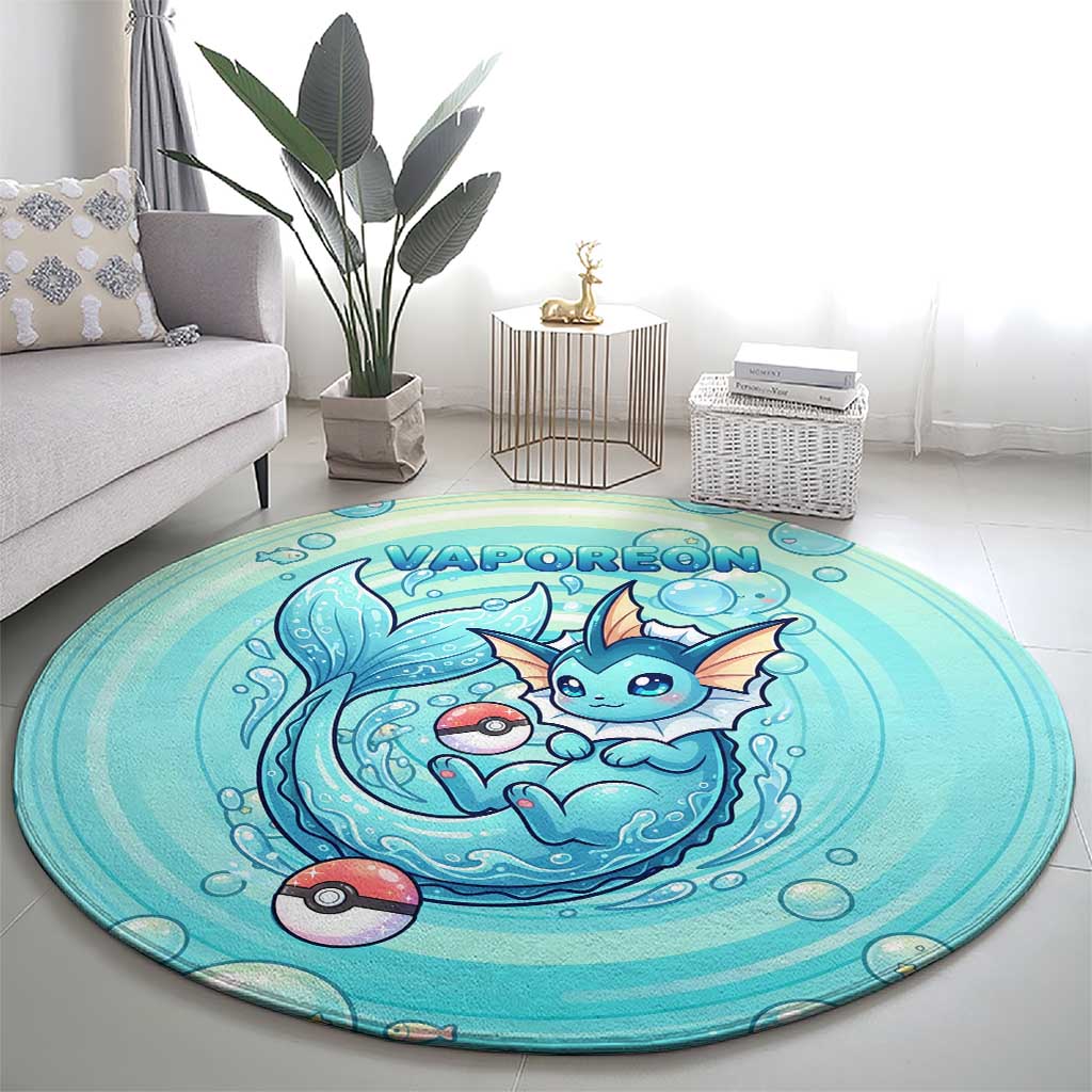 Vaporeon Round Carpet Dreamy Ocean Bubble Fantasy Art