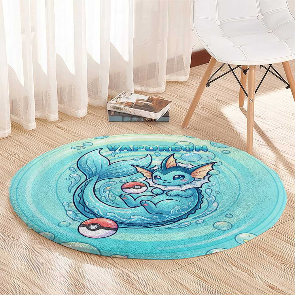 Vaporeon Round Carpet Dreamy Ocean Bubble Fantasy Art