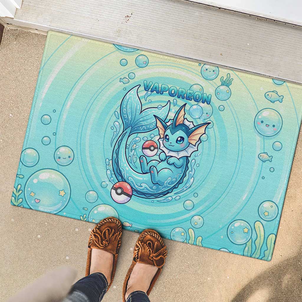 Vaporeon Rubber Doormat Dreamy Ocean Bubble Fantasy Art
