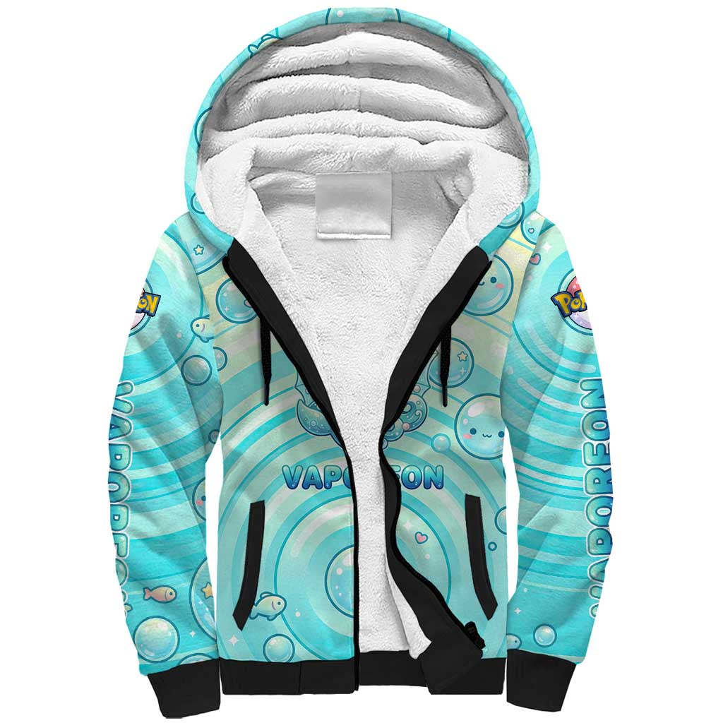 Vaporeon Sherpa Hoodie Dreamy Ocean Bubble Fantasy Art