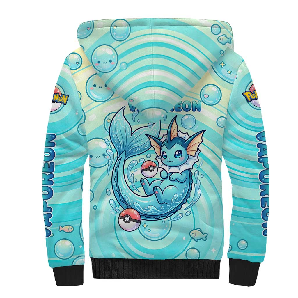 Vaporeon Sherpa Hoodie Dreamy Ocean Bubble Fantasy Art