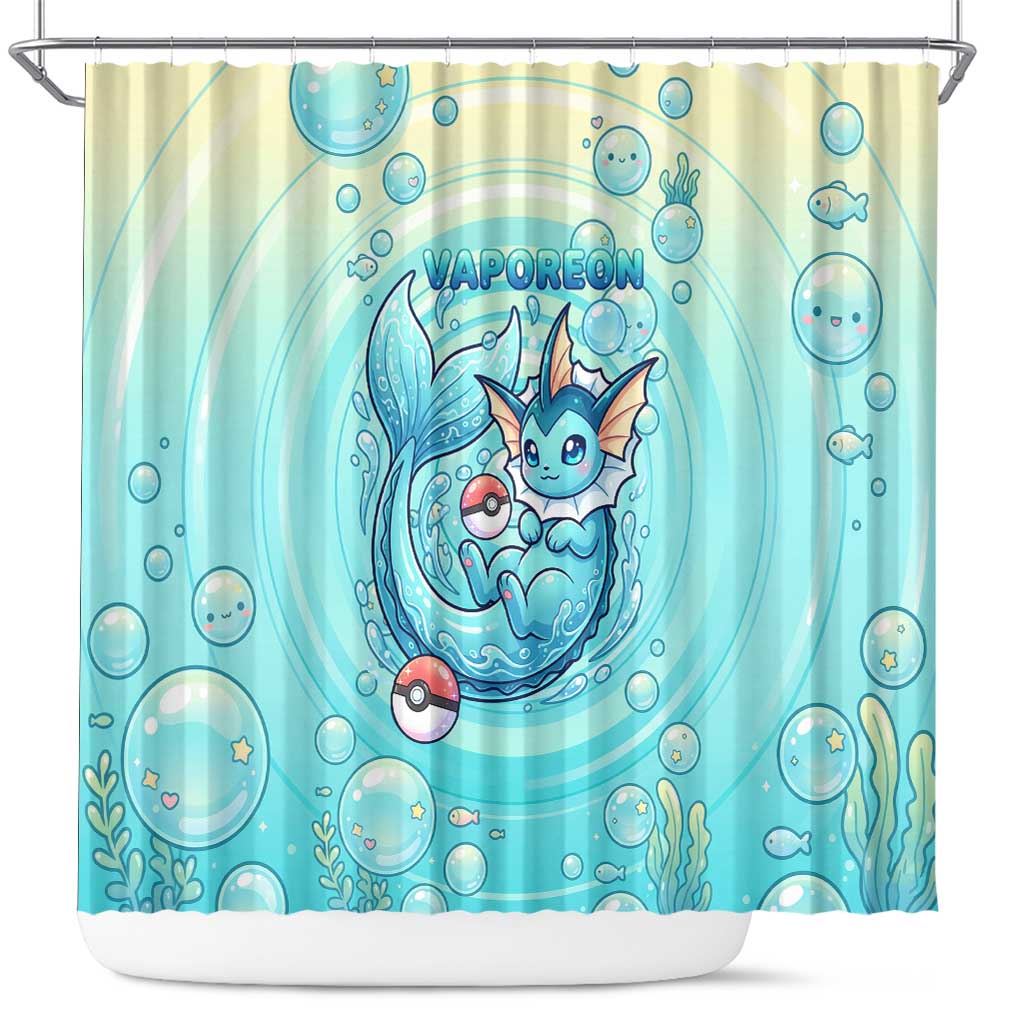Vaporeon Shower Curtain Dreamy Ocean Bubble Fantasy Art