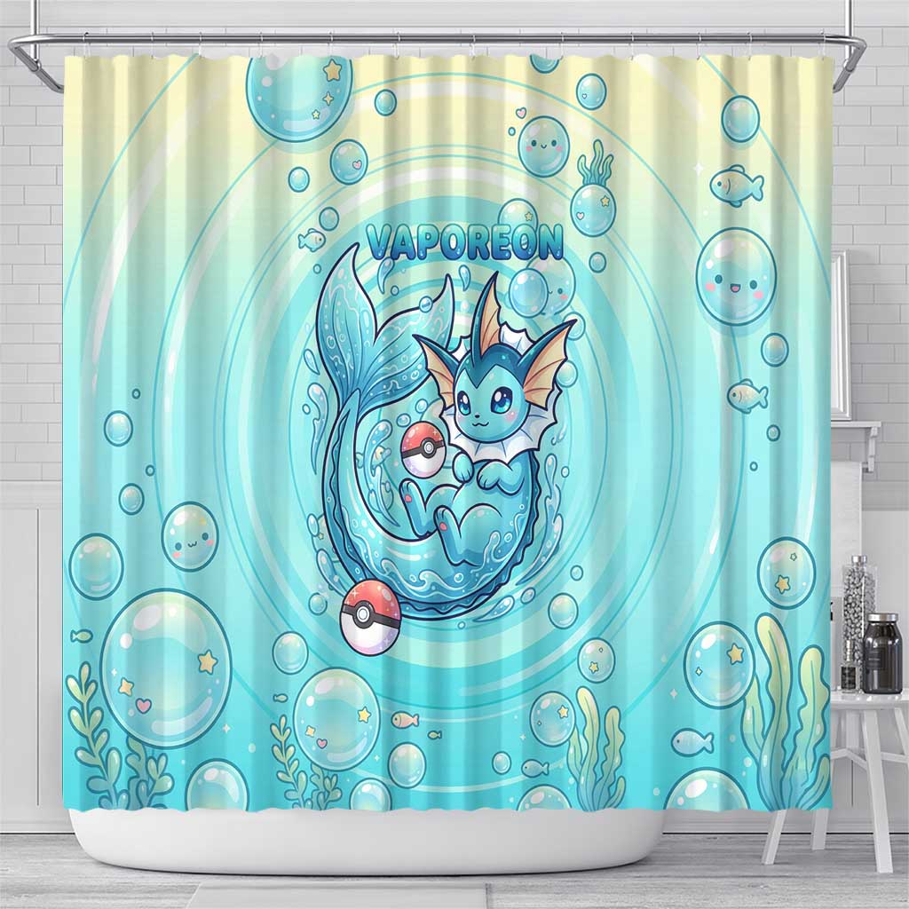 Vaporeon Shower Curtain Dreamy Ocean Bubble Fantasy Art