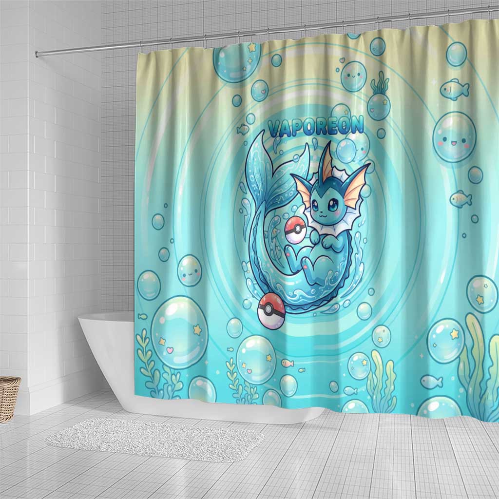 Vaporeon Shower Curtain Dreamy Ocean Bubble Fantasy Art