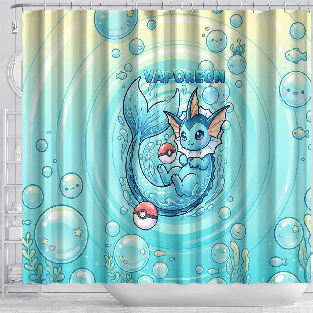 Vaporeon Shower Curtain Dreamy Ocean Bubble Fantasy Art