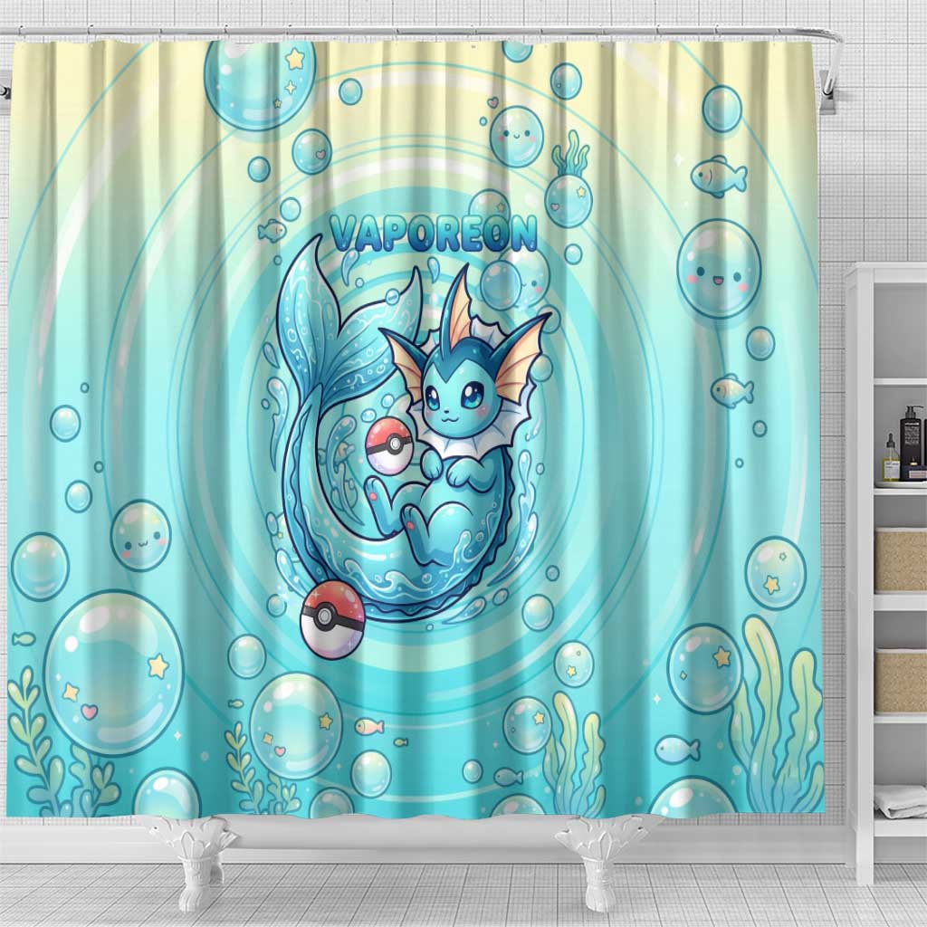 Vaporeon Shower Curtain Dreamy Ocean Bubble Fantasy Art