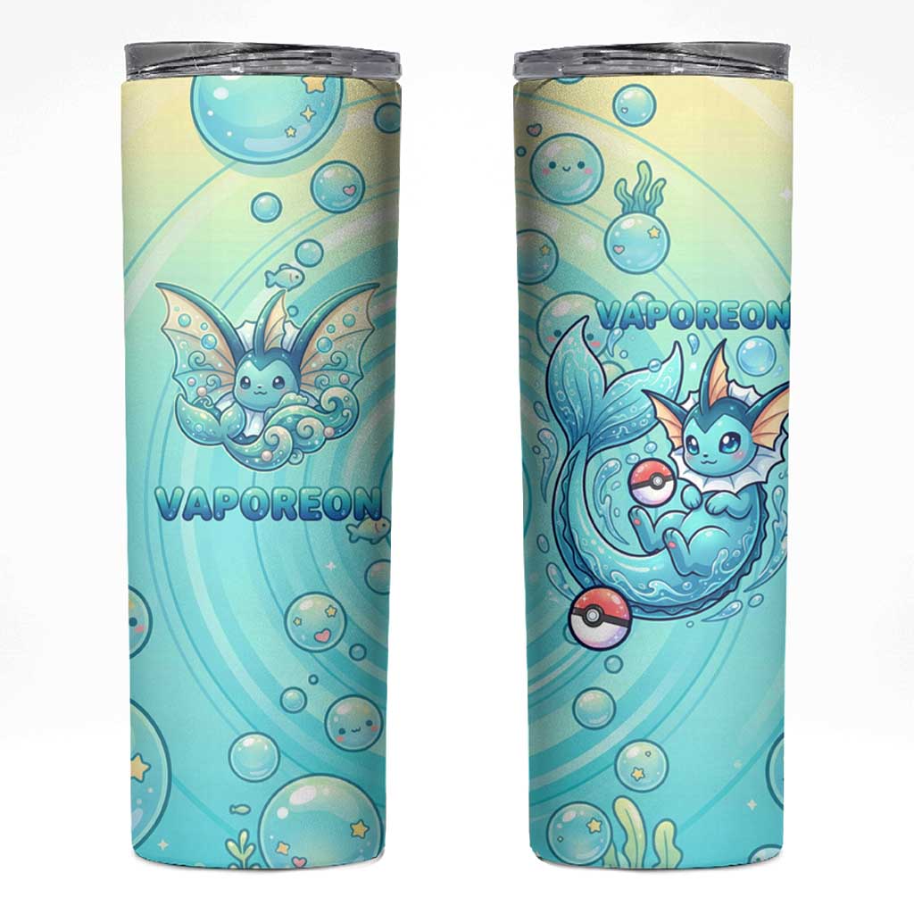 Vaporeon Skinny Tumbler Dreamy Ocean Bubble Fantasy Art