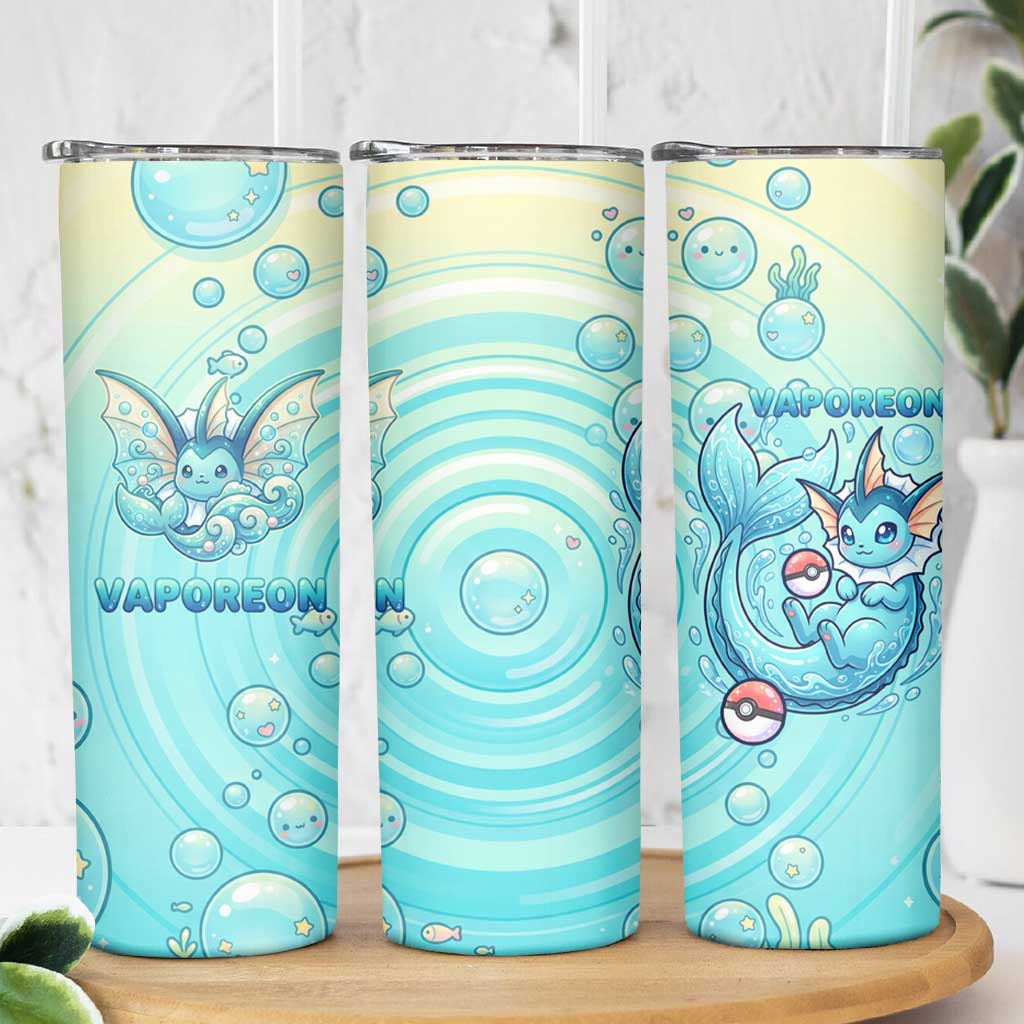 Vaporeon Skinny Tumbler Dreamy Ocean Bubble Fantasy Art