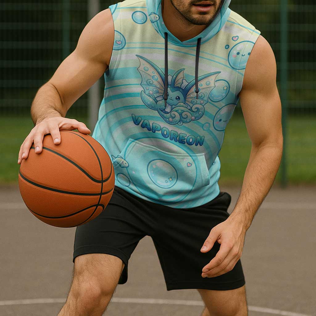 Vaporeon Sleeveless Hoodie Dreamy Ocean Bubble Fantasy Art