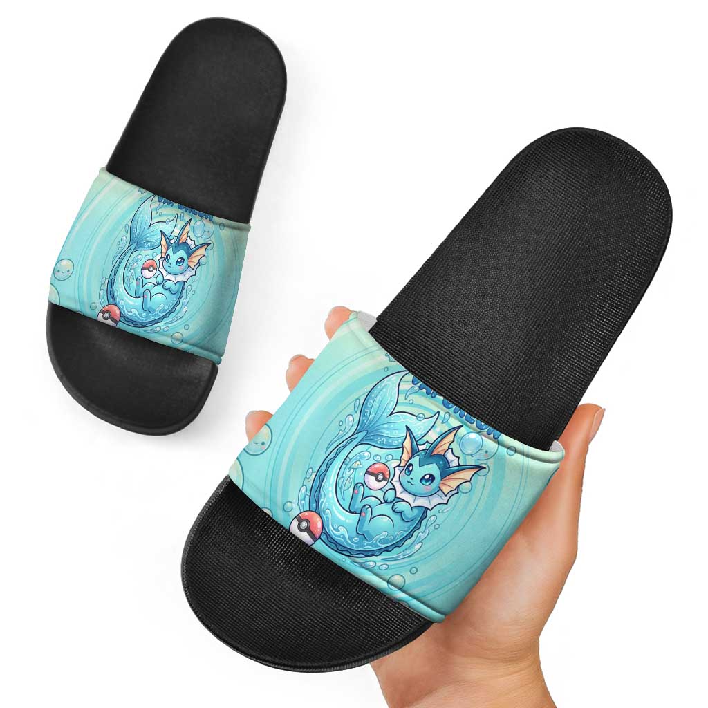 Vaporeon Slide Sandals Dreamy Ocean Bubble Fantasy Art