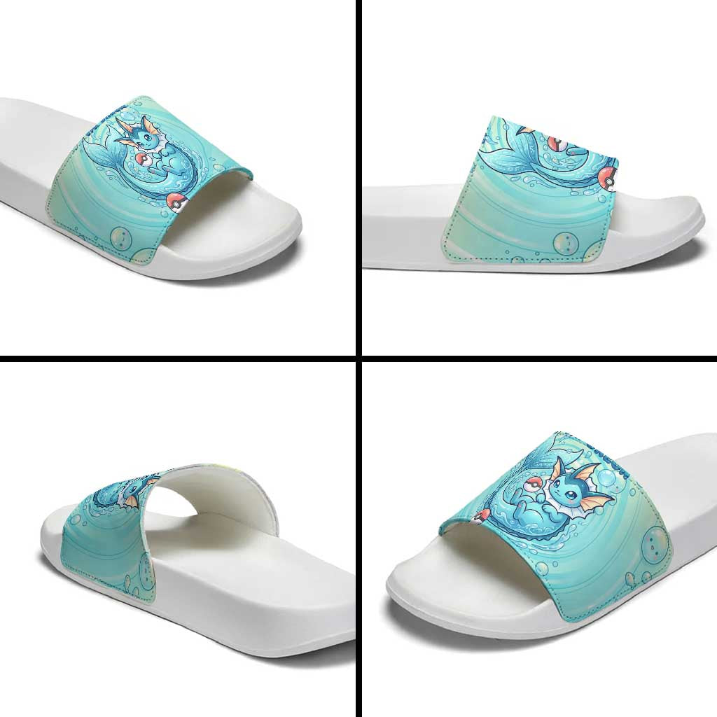 Vaporeon Slide Sandals Dreamy Ocean Bubble Fantasy Art