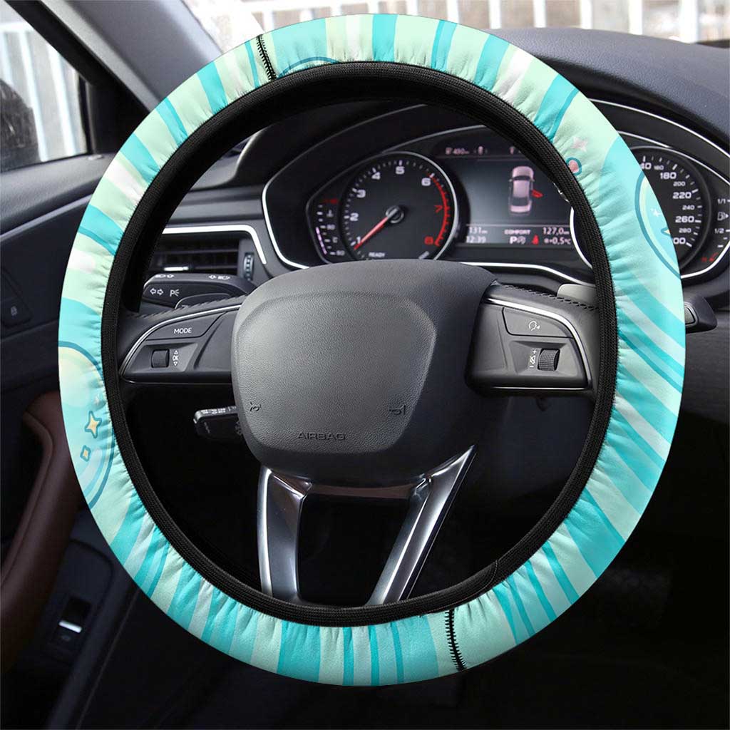 Vaporeon Steering Wheel Cover Dreamy Ocean Bubble Fantasy Art