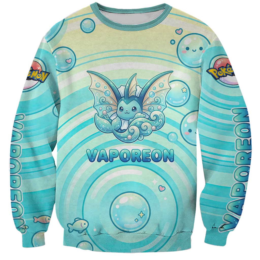 Vaporeon Sweatshirt Dreamy Ocean Bubble Fantasy Art