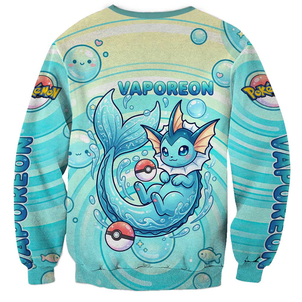 Vaporeon Sweatshirt Dreamy Ocean Bubble Fantasy Art